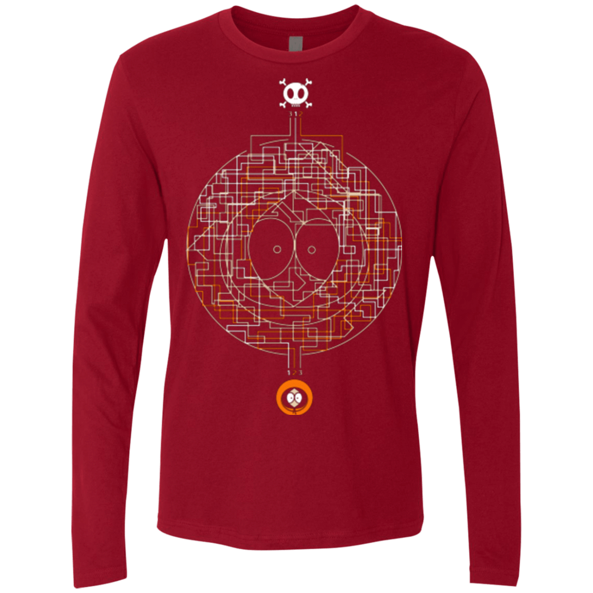 T-Shirts Cardinal / Small LABYRINTH OF DEATH Men's Premium Long Sleeve