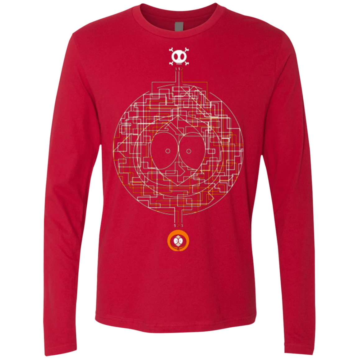 T-Shirts Red / Small LABYRINTH OF DEATH Men's Premium Long Sleeve