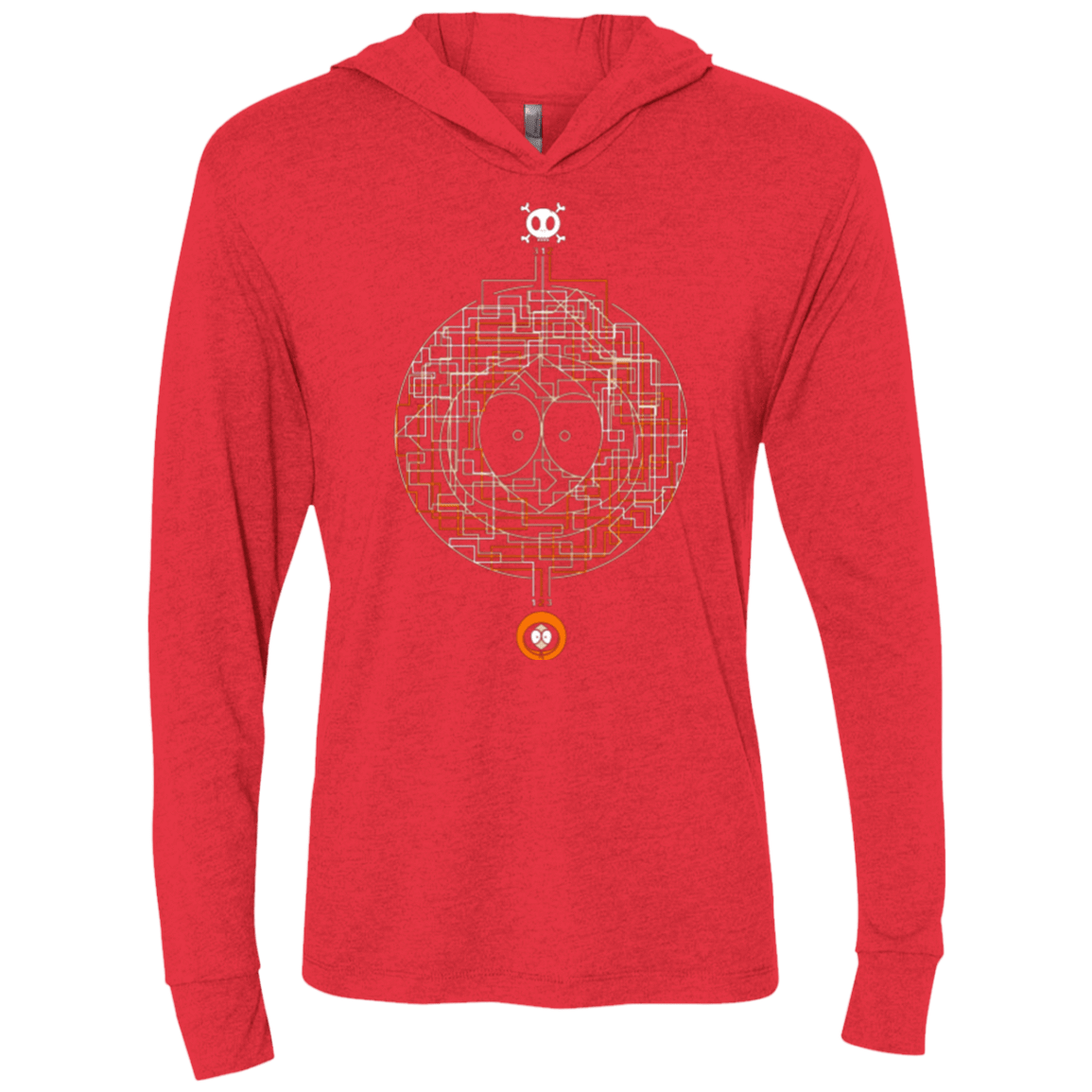 T-Shirts Vintage Red / X-Small LABYRINTH OF DEATH Triblend Long Sleeve Hoodie Tee