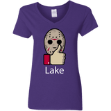 T-Shirts Purple / S Lake Women's V-Neck T-Shirt