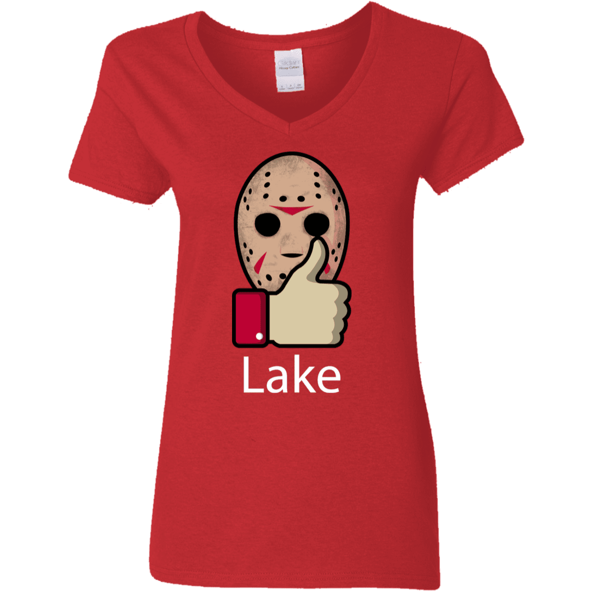 T-Shirts Red / S Lake Women's V-Neck T-Shirt