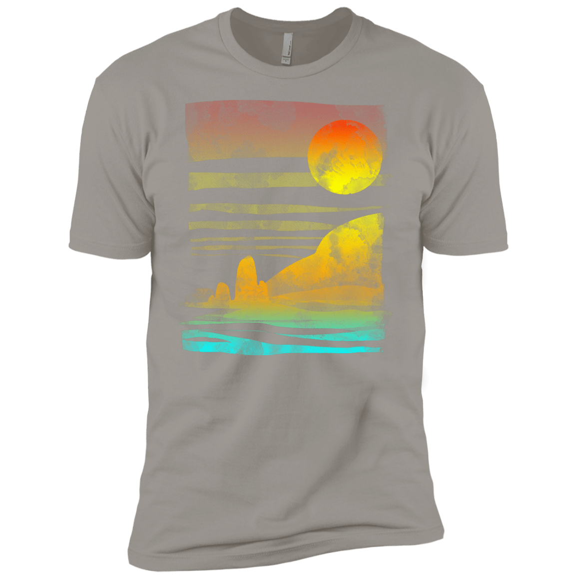T-Shirts Light Grey / YXS Landscape Painted With Tea Boys Premium T-Shirt