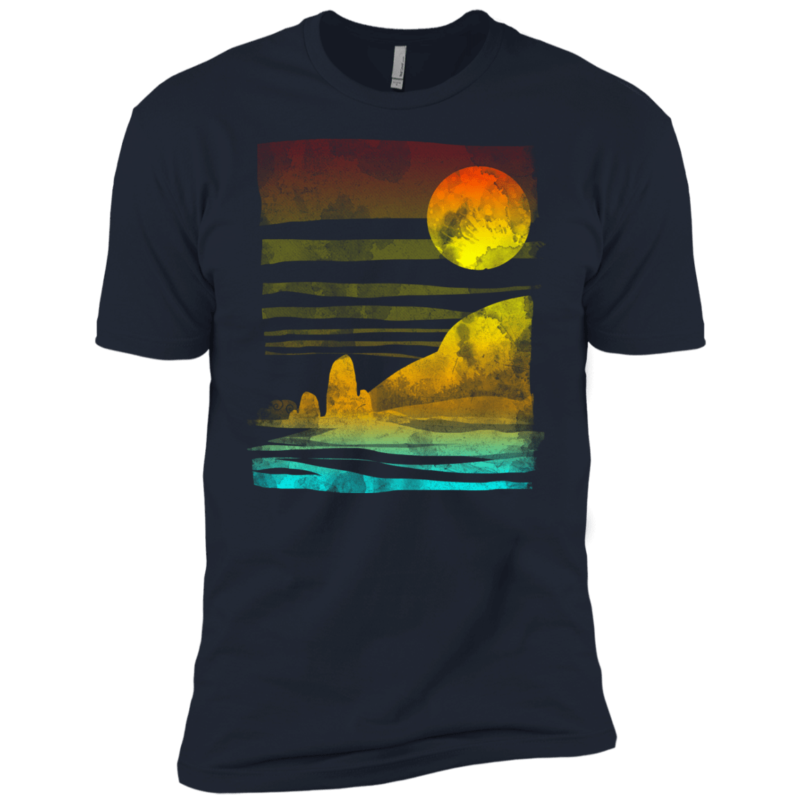 T-Shirts Midnight Navy / YXS Landscape Painted With Tea Boys Premium T-Shirt