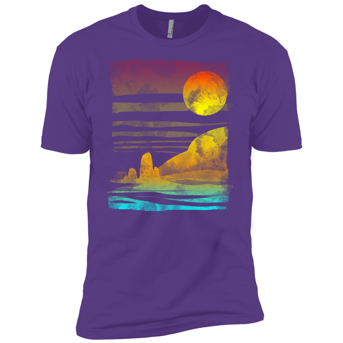 T-Shirts Purple Rush / YXS Landscape Painted With Tea Boys Premium T-Shirt