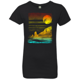 T-Shirts Black / YXS Landscape Painted With Tea Girls Premium T-Shirt