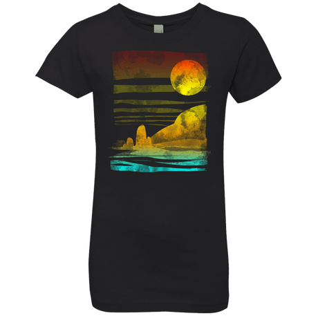 T-Shirts Black / YXS Landscape Painted With Tea Girls Premium T-Shirt