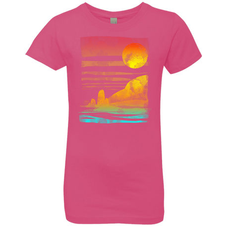T-Shirts Hot Pink / YXS Landscape Painted With Tea Girls Premium T-Shirt