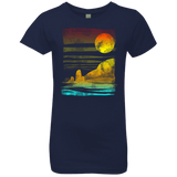T-Shirts Midnight Navy / YXS Landscape Painted With Tea Girls Premium T-Shirt
