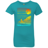 T-Shirts Tahiti Blue / YXS Landscape Painted With Tea Girls Premium T-Shirt