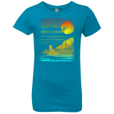 T-Shirts Turquoise / YXS Landscape Painted With Tea Girls Premium T-Shirt