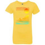 T-Shirts Vibrant Yellow / YXS Landscape Painted With Tea Girls Premium T-Shirt