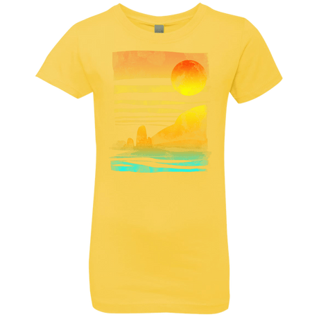 T-Shirts Vibrant Yellow / YXS Landscape Painted With Tea Girls Premium T-Shirt