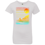 T-Shirts White / YXS Landscape Painted With Tea Girls Premium T-Shirt