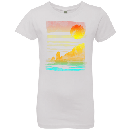 T-Shirts White / YXS Landscape Painted With Tea Girls Premium T-Shirt
