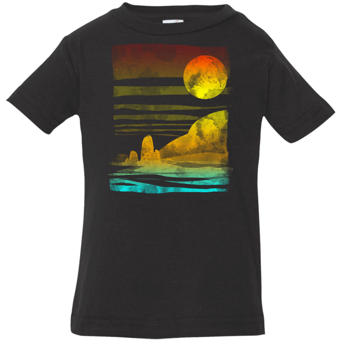 T-Shirts Black / 6 Months Landscape Painted With Tea Infant Premium T-Shirt