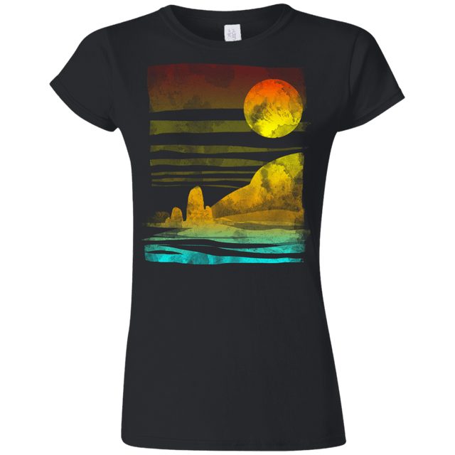 T-Shirts Black / S Landscape Painted With Tea Junior Slimmer-Fit T-Shirt