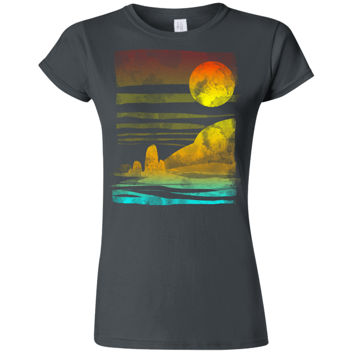 T-Shirts Charcoal / S Landscape Painted With Tea Junior Slimmer-Fit T-Shirt