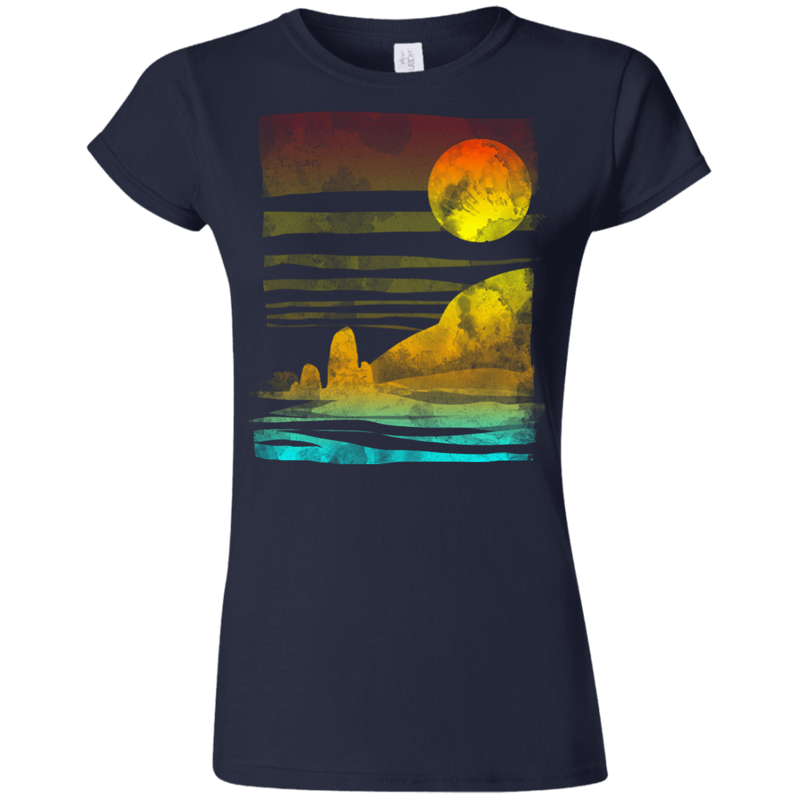 T-Shirts Navy / S Landscape Painted With Tea Junior Slimmer-Fit T-Shirt