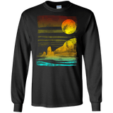 T-Shirts Black / S Landscape Painted With Tea Men's Long Sleeve T-Shirt