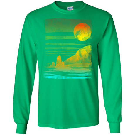 T-Shirts Irish Green / S Landscape Painted With Tea Men's Long Sleeve T-Shirt