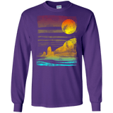 T-Shirts Purple / S Landscape Painted With Tea Men's Long Sleeve T-Shirt