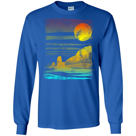 T-Shirts Royal / S Landscape Painted With Tea Men's Long Sleeve T-Shirt