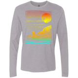 T-Shirts Heather Grey / S Landscape Painted With Tea Men's Premium Long Sleeve
