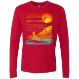 T-Shirts Red / S Landscape Painted With Tea Men's Premium Long Sleeve