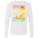 T-Shirts White / S Landscape Painted With Tea Men's Premium Long Sleeve