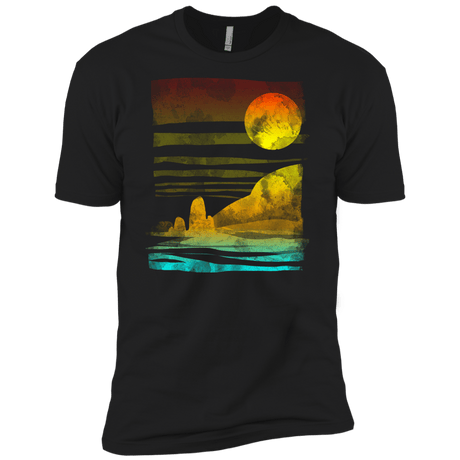 T-Shirts Black / X-Small Landscape Painted With Tea Men's Premium T-Shirt