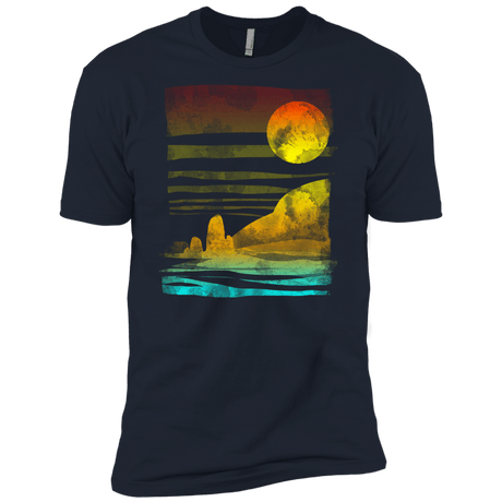 T-Shirts Midnight Navy / X-Small Landscape Painted With Tea Men's Premium T-Shirt