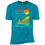 T-Shirts Turquoise / X-Small Landscape Painted With Tea Men's Premium T-Shirt