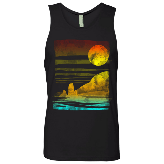 T-Shirts Black / S Landscape Painted With Tea Men's Premium Tank Top