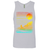 T-Shirts Heather Grey / S Landscape Painted With Tea Men's Premium Tank Top