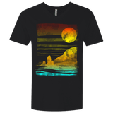 T-Shirts Black / X-Small Landscape Painted With Tea Men's Premium V-Neck