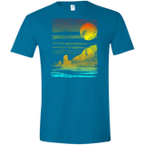 T-Shirts Antique Sapphire / S Landscape Painted With Tea Men's Semi-Fitted Softstyle