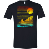 T-Shirts Black / X-Small Landscape Painted With Tea Men's Semi-Fitted Softstyle