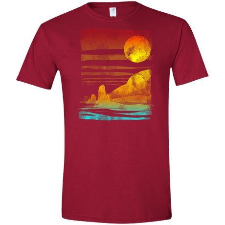 T-Shirts Cardinal Red / S Landscape Painted With Tea Men's Semi-Fitted Softstyle