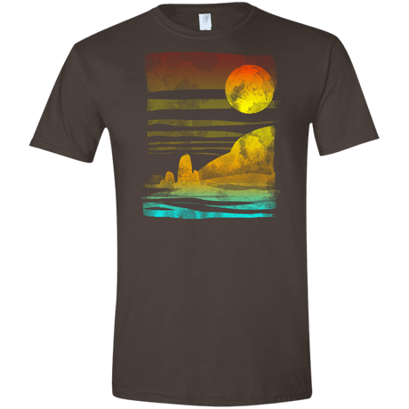 T-Shirts Dark Chocolate / S Landscape Painted With Tea Men's Semi-Fitted Softstyle