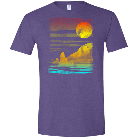 T-Shirts Heather Purple / S Landscape Painted With Tea Men's Semi-Fitted Softstyle