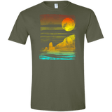 T-Shirts Military Green / S Landscape Painted With Tea Men's Semi-Fitted Softstyle