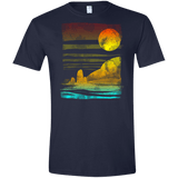 T-Shirts Navy / X-Small Landscape Painted With Tea Men's Semi-Fitted Softstyle