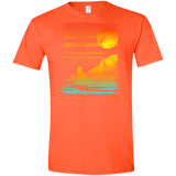 T-Shirts Orange / S Landscape Painted With Tea Men's Semi-Fitted Softstyle
