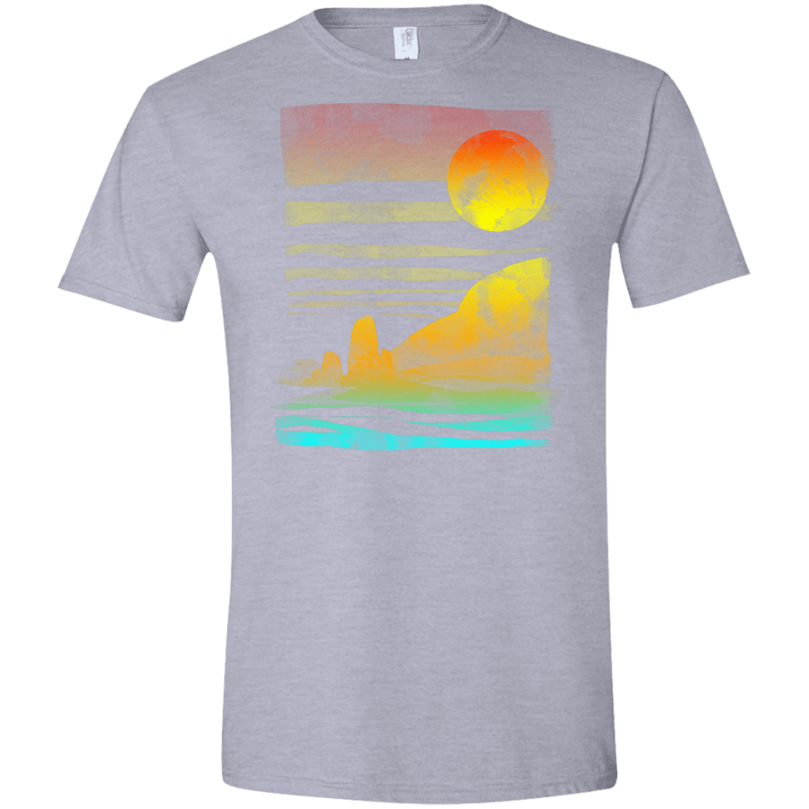 T-Shirts Sport Grey / X-Small Landscape Painted With Tea Men's Semi-Fitted Softstyle