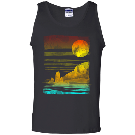 T-Shirts Black / S Landscape Painted With Tea Men's Tank Top