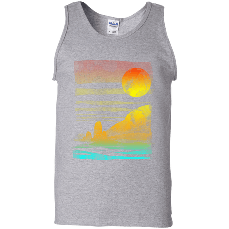 T-Shirts Sport Grey / S Landscape Painted With Tea Men's Tank Top
