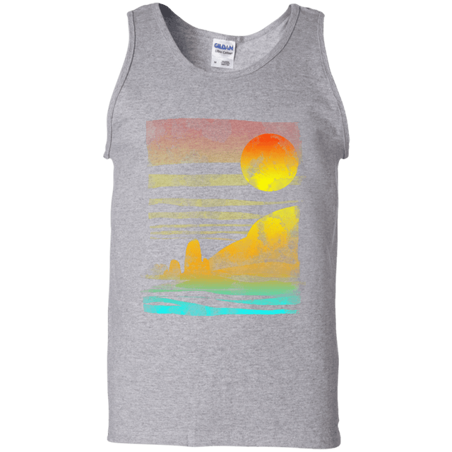 T-Shirts Sport Grey / S Landscape Painted With Tea Men's Tank Top