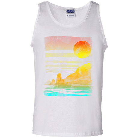 T-Shirts White / S Landscape Painted With Tea Men's Tank Top