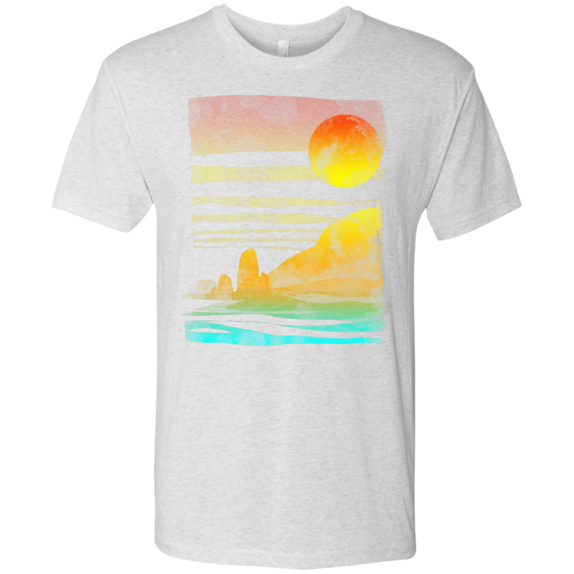 T-Shirts Heather White / S Landscape Painted With Tea Men's Triblend T-Shirt