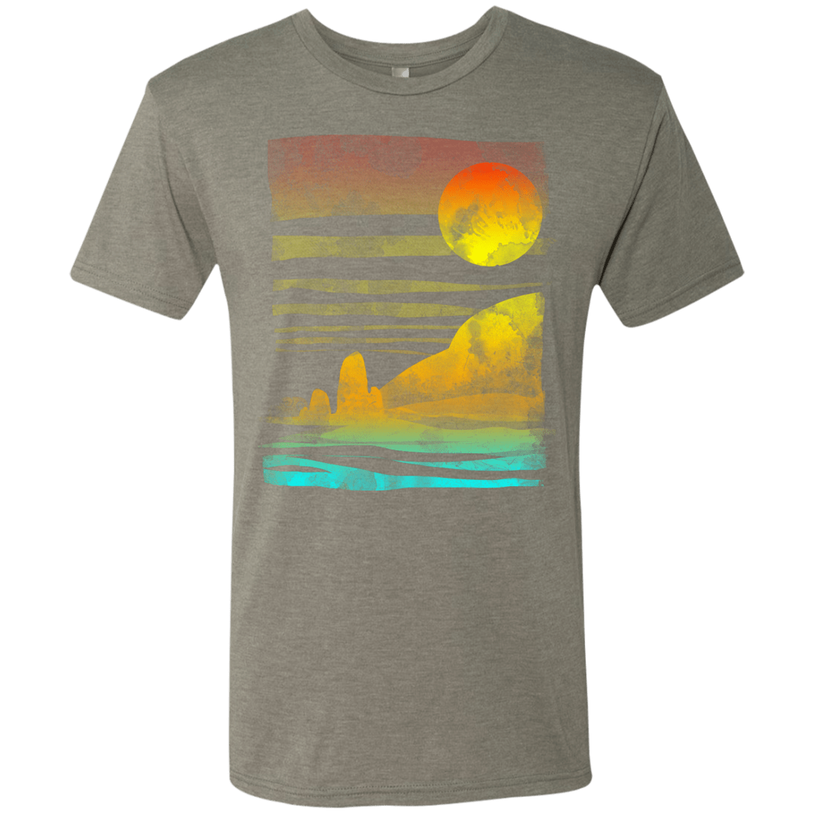 T-Shirts Venetian Grey / S Landscape Painted With Tea Men's Triblend T-Shirt